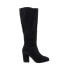 Фото #1 товара Diba True Park Bench 26018 Womens Black Suede Slip On Knee High Boots