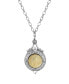 ფოტო #1 პროდუქტის Silver-Tone Semi Precious Round Stone Necklace