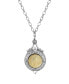 Фото #1 товара Silver-Tone Semi Precious Round Stone Necklace