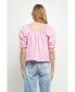 ფოტო #5 პროდუქტის Women's Square neckline Puff Sleeve Top