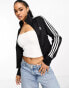 adidas Originals 3 stripe track top in black/white