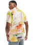 Coney Island Picnic watercolour print revere shirt in multi