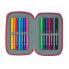 Double Pencil Case BlackFit8 M854 Pink 12.5 x 19.5 x 4 cm (28 Pieces)