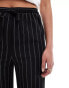 ASOS DESIGN Tall tailored pull on trousers black stripe Черный, 32 - фото #9