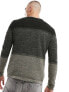 Фото #5 товара ONLY & SONS crew neck textured knit jumper in dark green