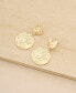 Gold-Plated Textured Double Disc Earrings