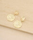 ფოტო #2 პროდუქტის Gold-Plated Textured Double Disc Earrings