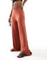 Фото #2 товара ASOS DESIGN jersey palazzo beach trouser in brown