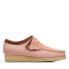 Фото #1 товара Clarks Wallabee 26171990 Mens Pink Leather Oxfords & Lace Ups Casual Shoes