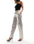 Sister Jane Deco metallic trousers in light gold M - фото #8