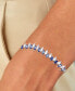 ფოტო #2 პროდუქტის Cubic Zirconia Blue & White Marquise Zigzag Tennis Bracelet in Sterling Silver