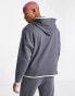 ASOS DESIGN co-ord oversized hoodie with contrast piping in dark grey