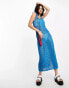 Reclaimed Vintage knitted crochet summer festival midi dress in blue