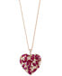 ფოტო #1 პროდუქტის EFFY® Ruby (2-3/8 ct. t.w.) & Diamond (1/4 ct. t.w.) 18" Pendant Necklace in 14k Rose Gold