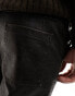 Reclaimed Vintage washed leather look straight leg trousers in black