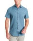 Men's Slim Fit Short-Sleeve Mixed Media Sport Shirt