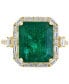 Фото #6 товара EFFY® Emerald (5-1/2 ct. t.w.) & Diamond (1/2 ct. t.w.) Statement Ring in 14k Gold or 14k White Gold