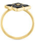 ფოტო #3 პროდუქტის EFFY® Onyx & Diamond Accent Flower Ring in 14k Gold