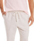 ფოტო #4 პროდუქტის Men's Classic-Fit Elastic Drawstring Linen Pant