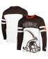 Фото #2 товара Men's Brown, White Cleveland Browns Halftime Long Sleeve T-shirt