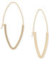 ფოტო #3 პროდუქტის Gold-Tone Elongated Hoop Earrings