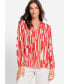 ფოტო #1 პროდუქტის 100% Viscose Long Sleeve Geo Blouse