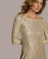 ფოტო #5 პროდუქტის Women's Sequin Jewel-Neck Gown