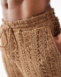 South Beach knit beach short co-ord in brown Коричневый, S - фото #5