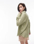 Фото #4 товара Topshop oversized shirt with contrast buttons in khaki