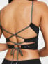 Фото #3 товара Nike Swimming v-neck midkini top in black