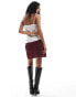 Фото #3 товара Nobody's Child Stockholm mini cord skirt in burgundy