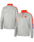 Фото #4 товара Men's Gray and Orange Clemson Tigers Bushwood Fleece Quarter-Zip Jacket