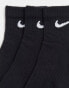 Nike Training unisex 3 pack ankle socks in black