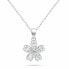 Фото #1 товара Silver Necklace for Women Flower with Zirconia NCL177W