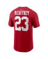 Men's Christian McCaffrey Scarlet San Francisco 49ers Player Name and Number T-shirt