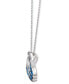 Фото #2 товара Le Vian multi-Sapphire (5/8 ct. t.w.) & Nude Diamond (1/20 ct. t.w.) Shell Pendant Necklace in 14k White Gold, 18" + 2" extender