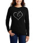 ფოტო #1 პროდუქტის Women's Cat Heart Word Art Long Sleeve T-shirt