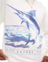 Hollister Saint Tropez nautical print sweatshirt relaxed fit in white