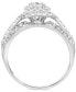 Фото #4 товара Diamond Princess Double Halo Triple Row Engagement Ring (1 ct. t.w.) in 14k White Gold