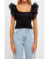 Women's Contrast Organza Top