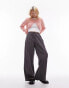 Фото #1 товара Topshop Petite pull on wide leg trouser in charcoal