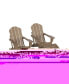 4 Piece Set Classic Folding Adirondack Chair With Footrest Ottoman