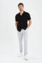 Фото #2 товара Мужская рубашка Defacto Modern Fit с коротким рукавом из вискозы