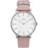 Фото #1 товара Наручные часы Timex Dress с браслетом из натуральной кожи, белым жемчужным циферблатом 38 мм