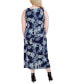 Фото #2 товара Plus Size Printed Side-Tie Maxi Dress