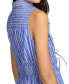 ფოტო #3 პროდუქტის Women's Striped Cotton Cinched-Waist Shirtdress