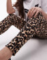 Topshop leopard print legging in brown