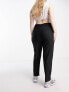 ONLY Curve straight leg trousers in black pinstripe