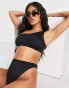 ASOS DESIGN mix and match one shoulder sleek bikini top in black