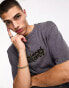 Фото #2 товара Reclaimed Vintage logo applique t-shirt in washed charcoal